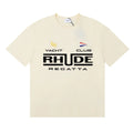 Rhude Yacht Club Regatta Flag Logo Cream Oversized T‑Shirt