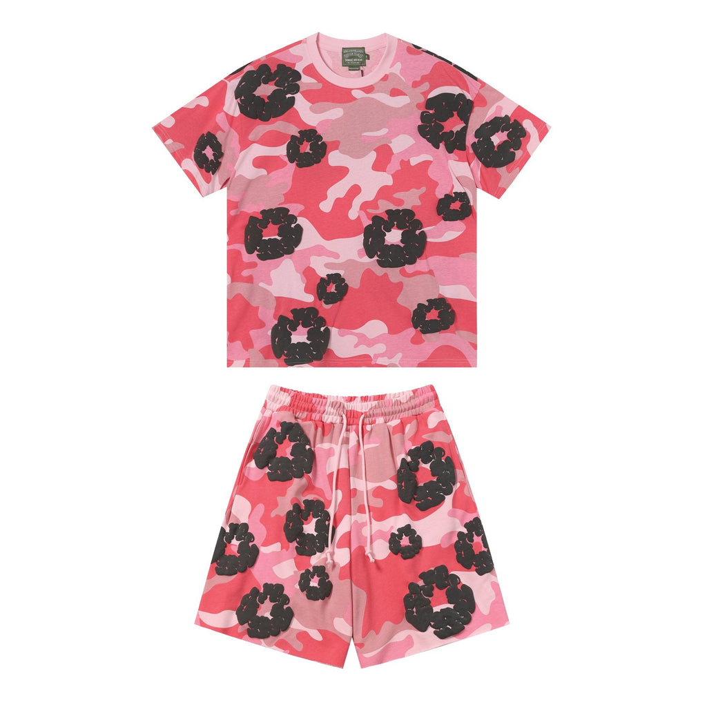 DENIM TEARS Floral Camo T-Shirt & Shorts Set
