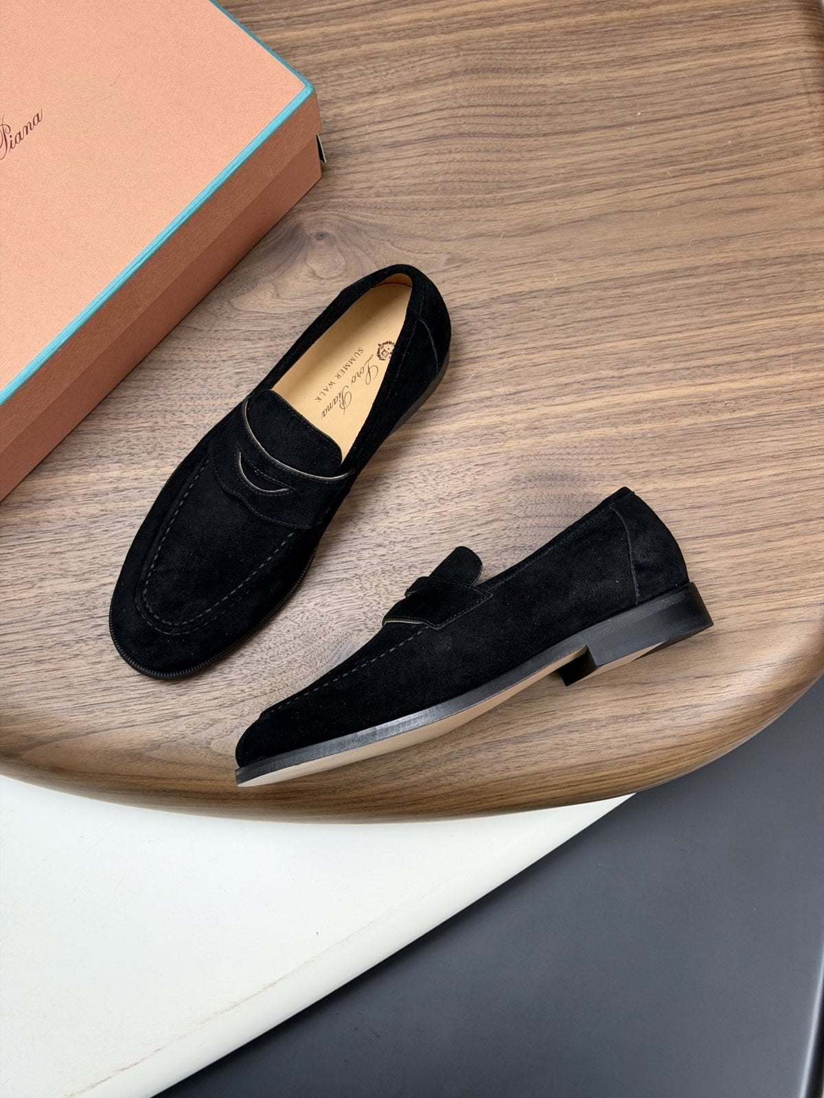Loro Piana Men's Textured Leather Penny Loafers